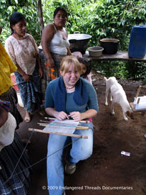 ETD intern Callie Vandewiele learned picb'il-style weaving on a backstrap loom while living in Alta Verapaz, Guatemala, 2008-9